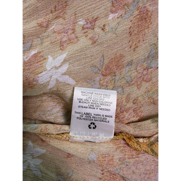 Pink Rose Womens Open Blouse Sz M Floral Rayon D588 - Picture 6 of 9